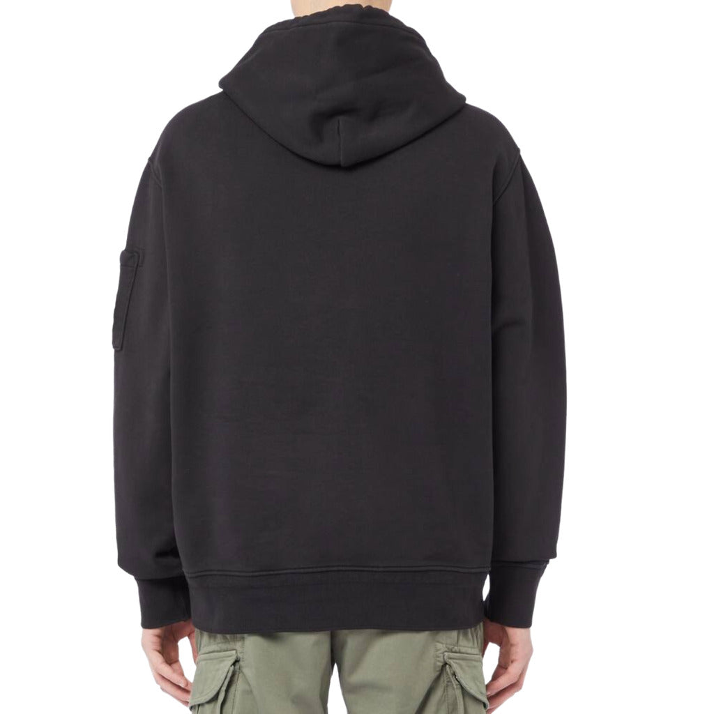 C.P. Company Cotton Sweatshirt Diagonal Goggles Black — view 2