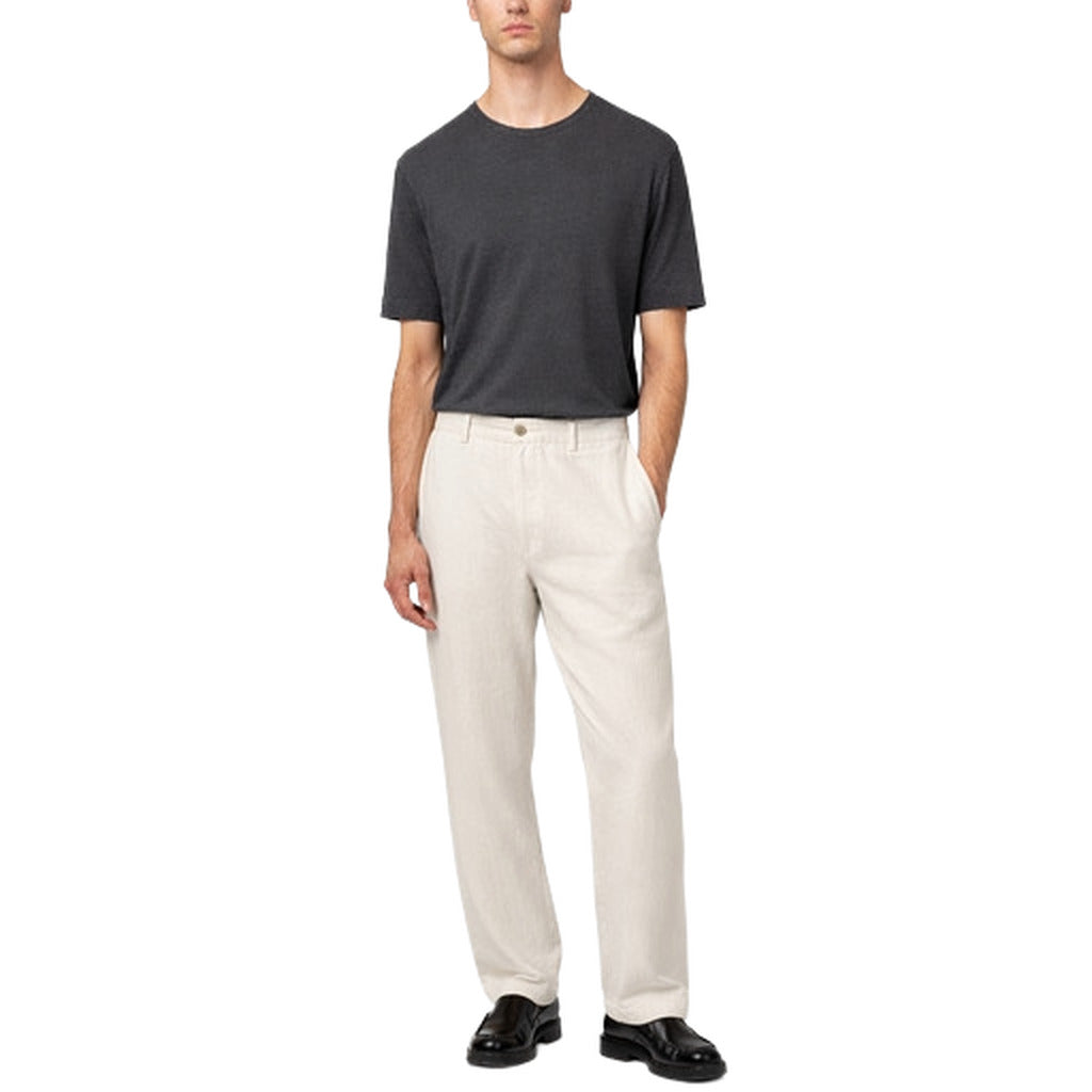 Alpha Studio Linen Trousers White — view 3