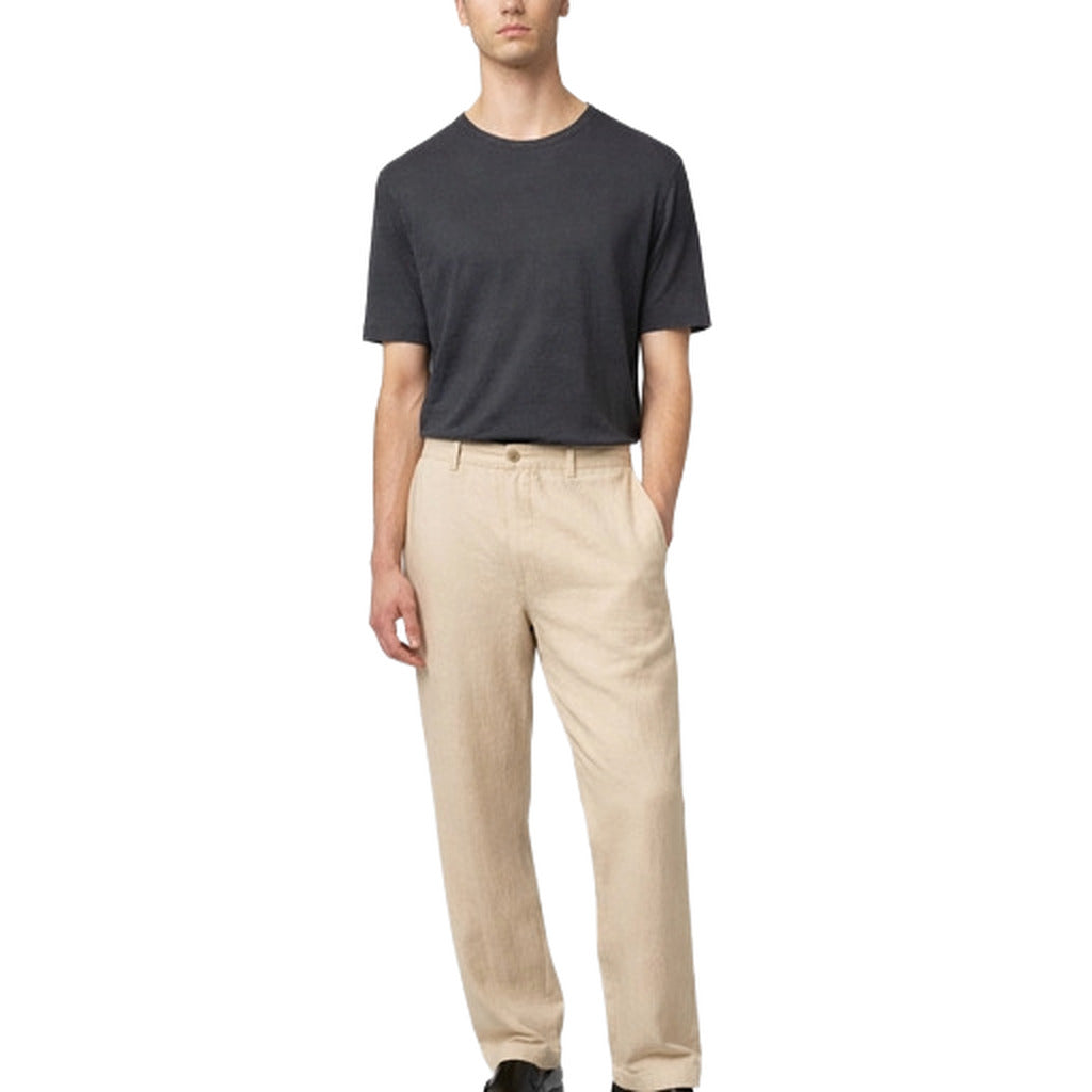 Alpha Studio Linen Trousers Beige — view 3