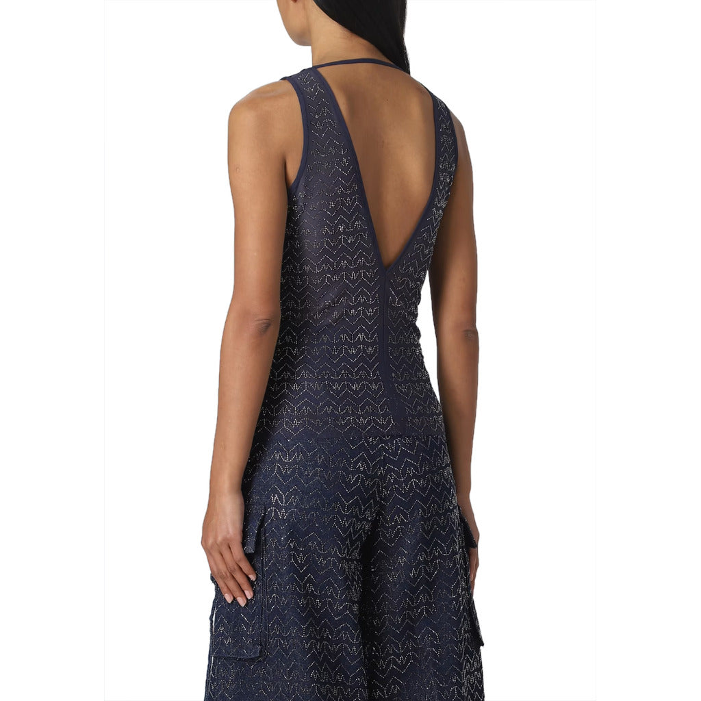 Patrizia Pepe Top Monogram Blue Strass Navy — view 3