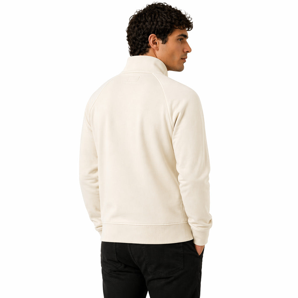 C.P. Company Sweatshirt Polo Collar Cream — view 2