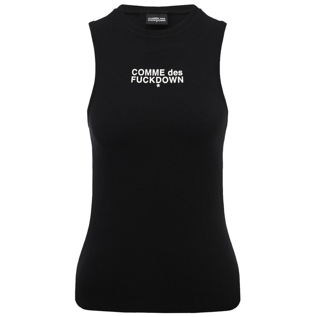 Comme Des Fuckdown Cotton Tank Top Costina Nera Black