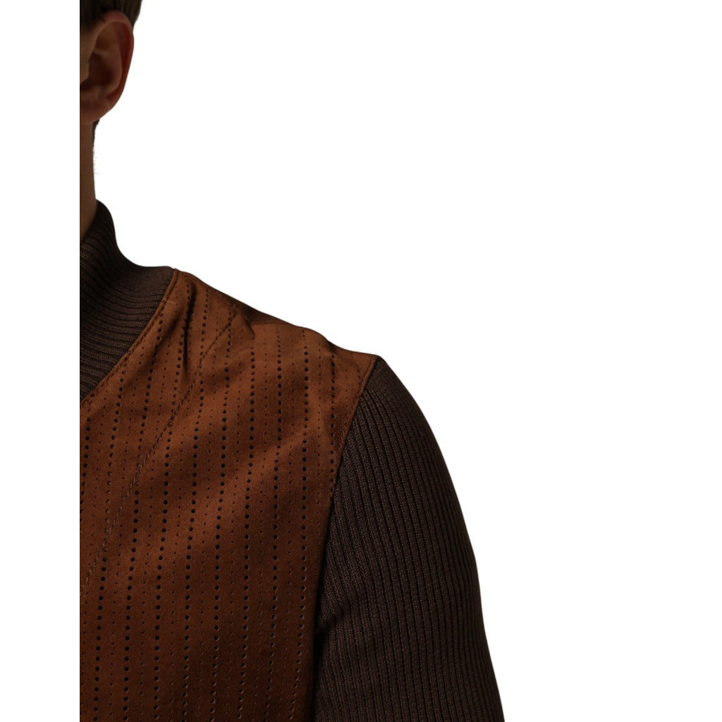 Dolce & Gabbana Suede Brown Velvet Calfskin Jacket — view 5