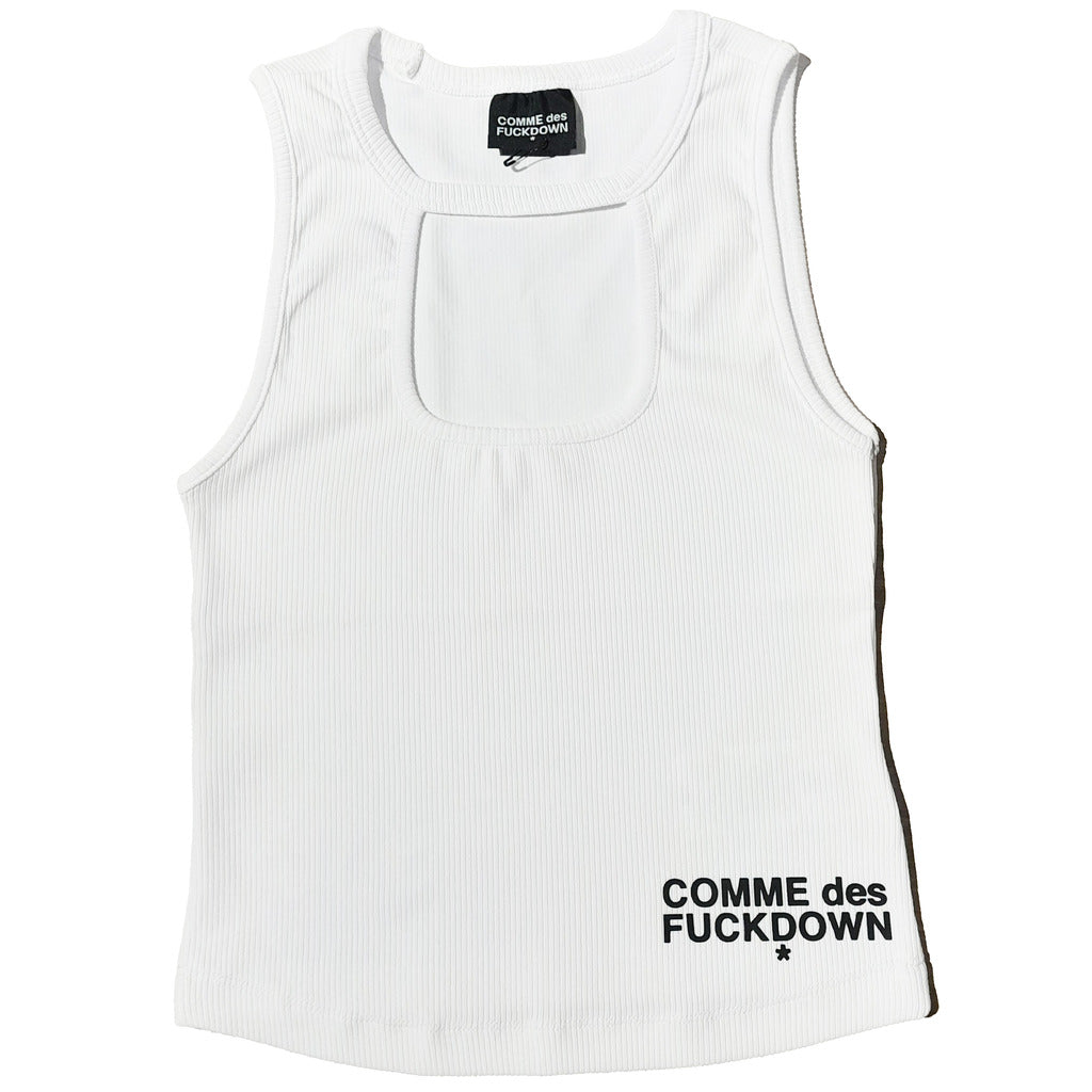 Comme Des Fuckdown Cotton Top In Costina Bianco White