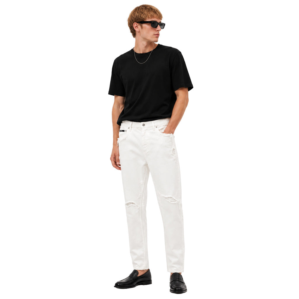 Dolce & Gabbana Denim Pantalone Effetto Usurato White — view 2