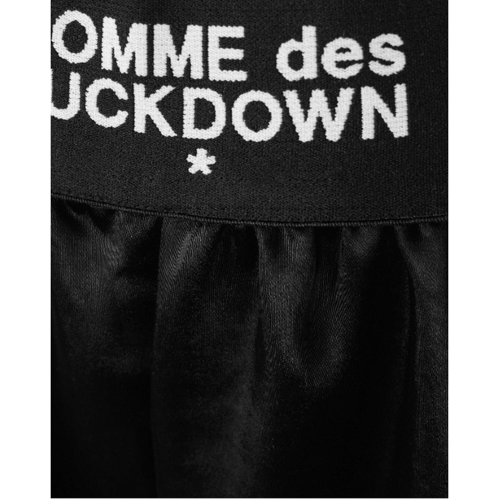 Comme Des Fuckdown Satin Shorts In Raso Nero — view 4