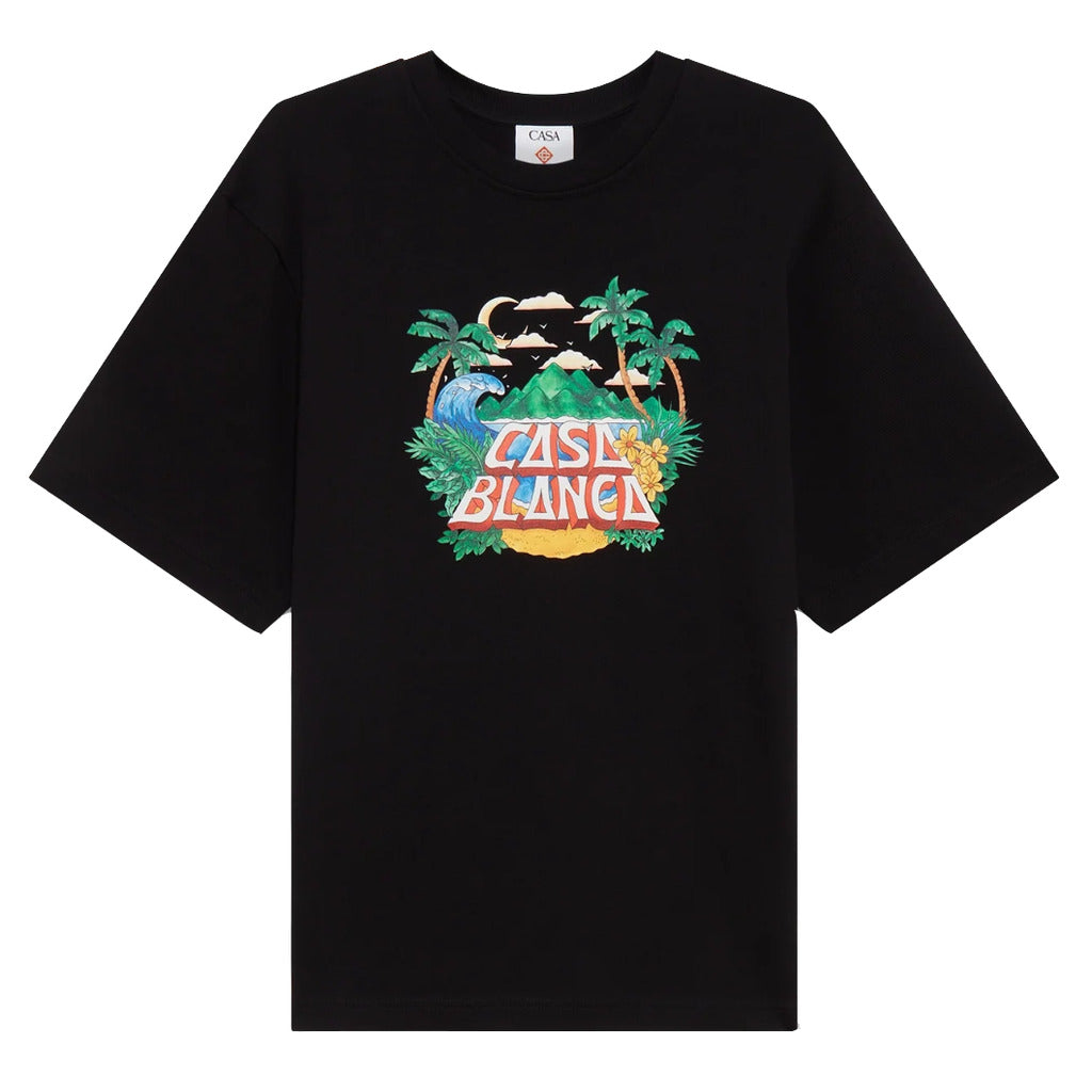 Casablanca Cotton T-Shirt Casa Beach Wave Black — view 2