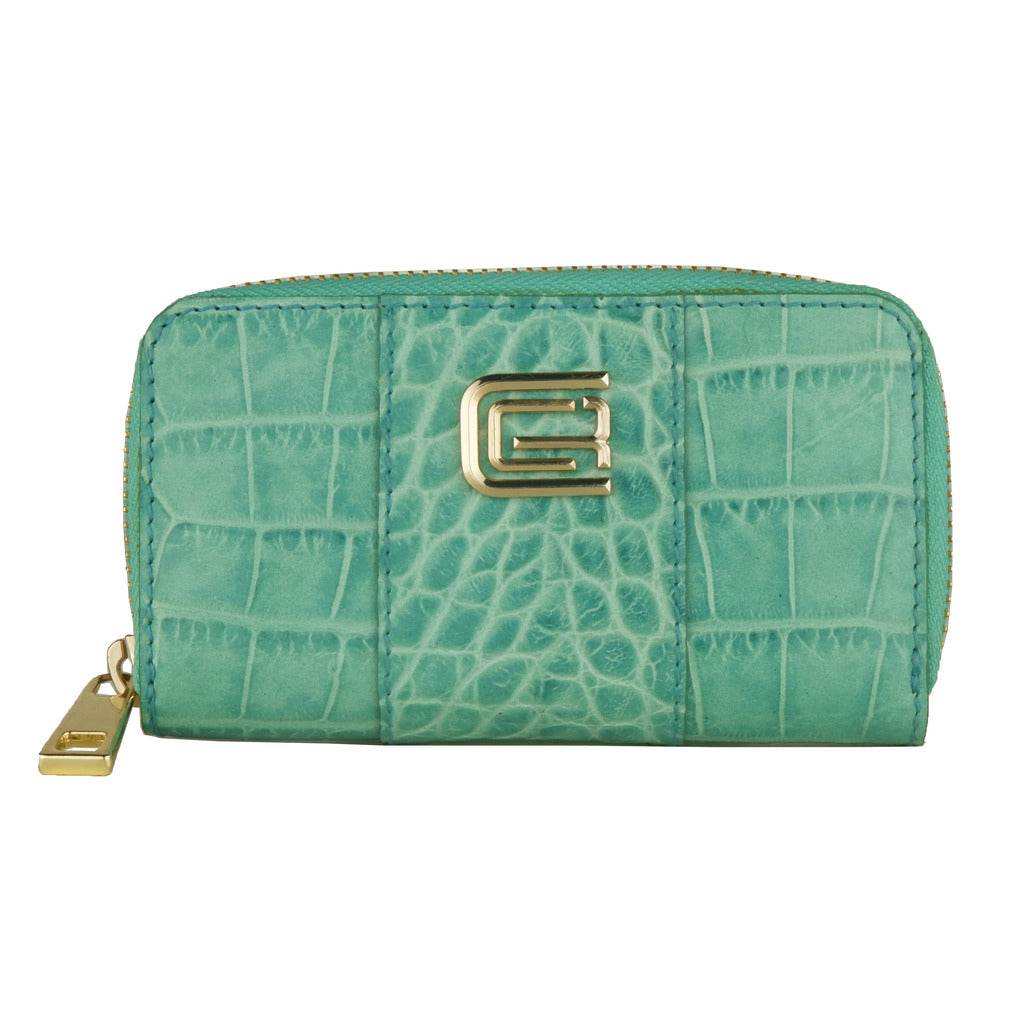 Cavalli Class Keyholder, Turquoise Color, Zip Closure, 100% Leather