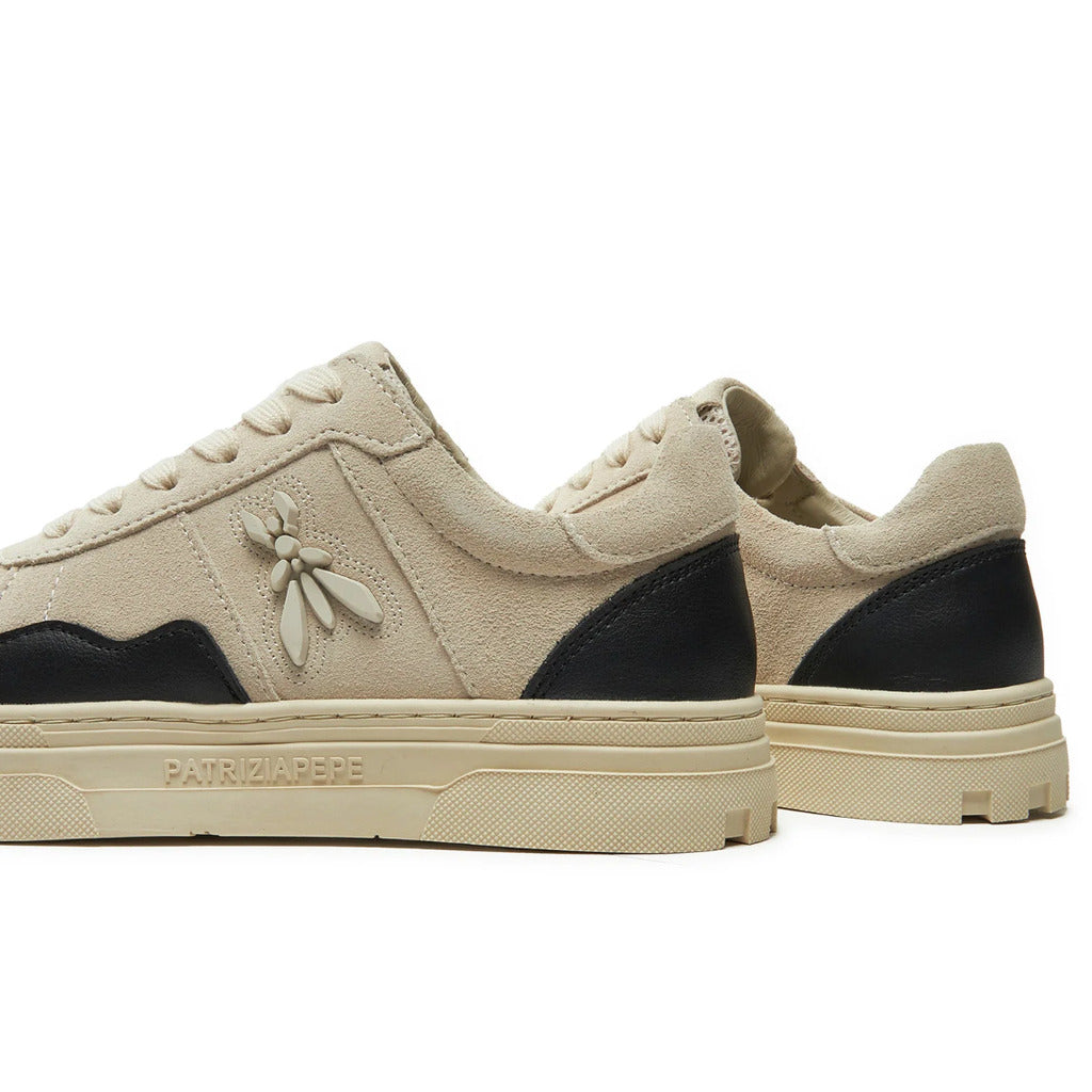 Patrizia Pepe Suede Sneakers Scamosciate Beige Black — view 5