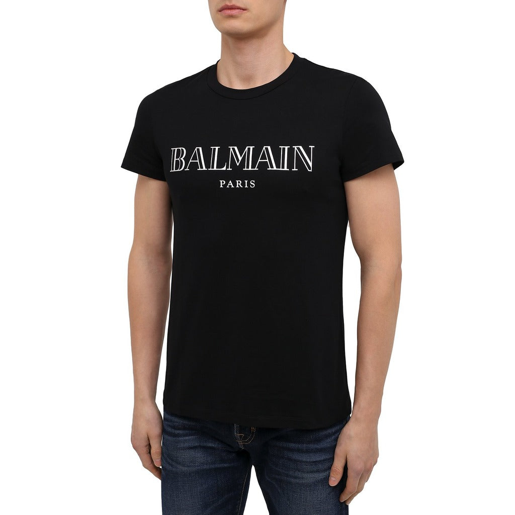 Balmain Cotton T-Shirt  Paris Black
