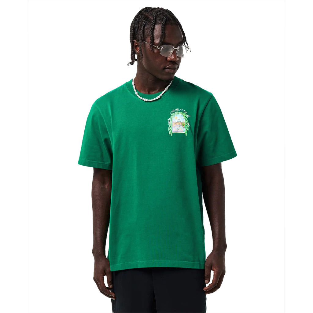 Casablanca Cotton Printed T-Shirt L'Arch De Tennis Green — view 3
