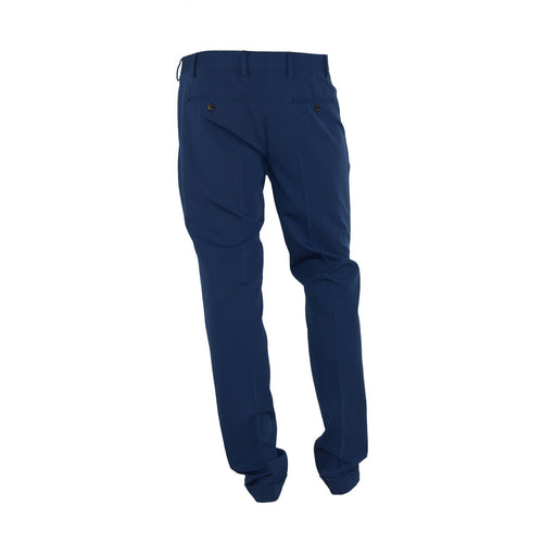 100% Milano Polyester Viscose Trousers Blue — view 2