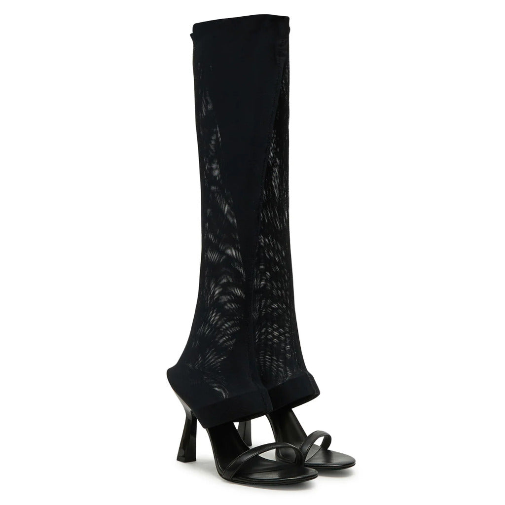 Patrizia Pepe Calfskin Stivaletti Tulle Neri Black — view 2