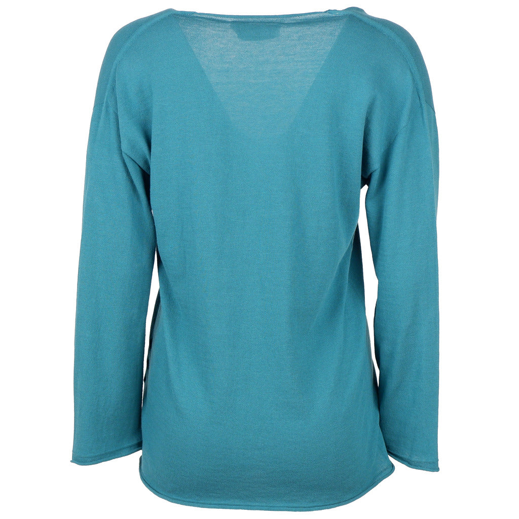 Alpha Studio Cotton Sweater Neck V Green — view 2