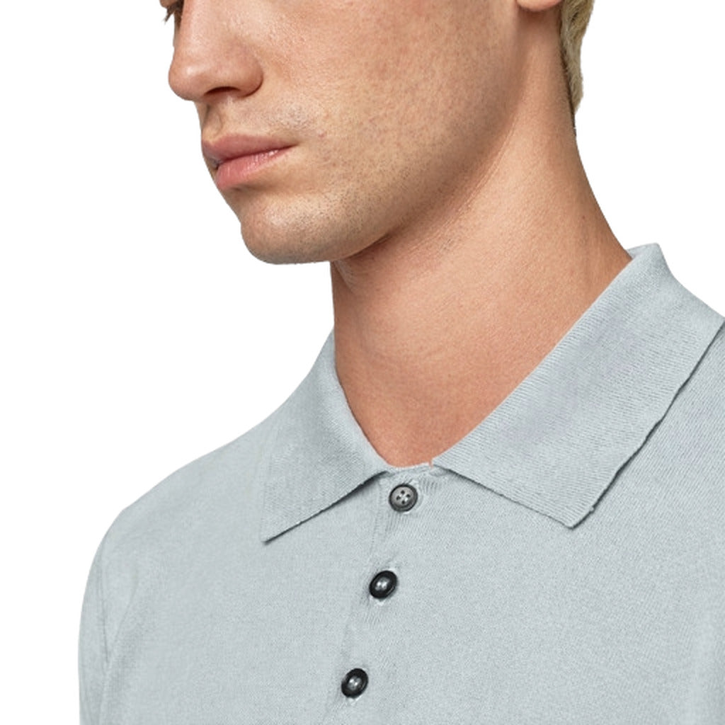 Alpha Studio Cotton Polo Shirt Ice — view 3