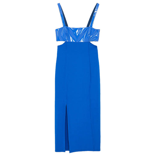 Patrizia Pepe Leather Dress Blue Ray — view 2