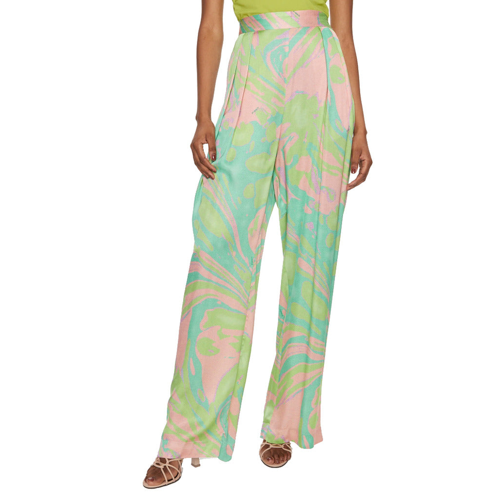 Pinko Viscose Penati Trousers Multicolor Multicolored