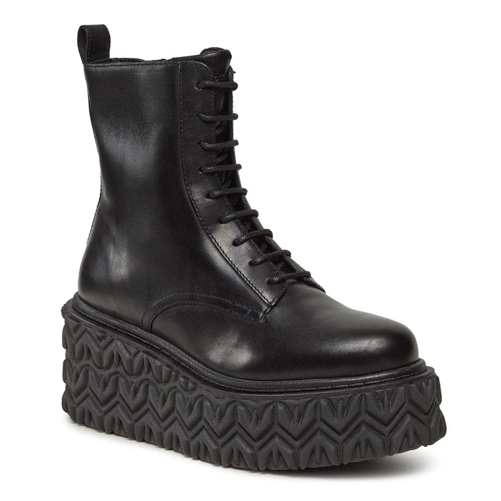 Patrizia Pepe Calfskin Stivaletti Pelle Con Zeppa Black — view 2