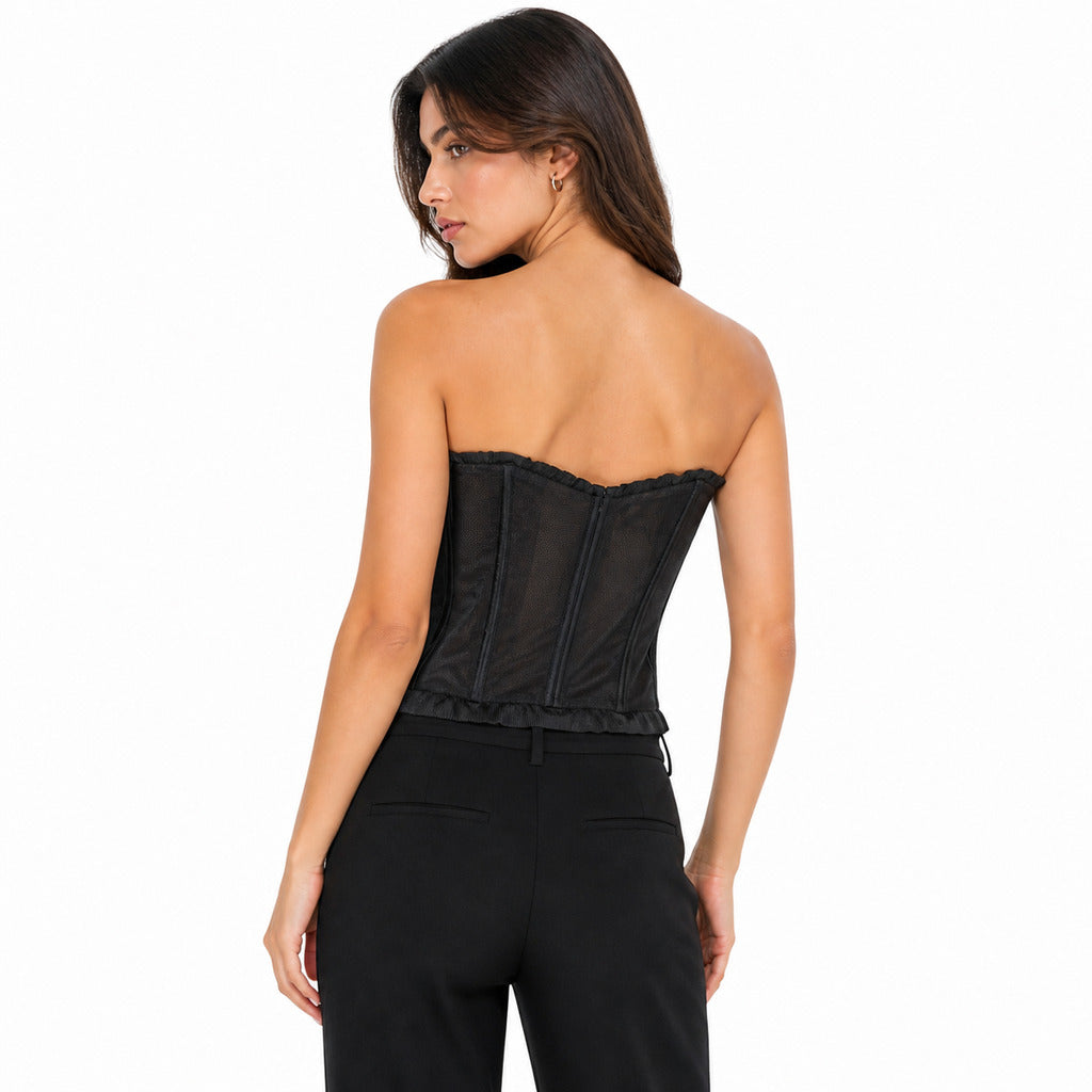 Dolce & Gabbana Silk Top Semi Trasparente Black — view 2