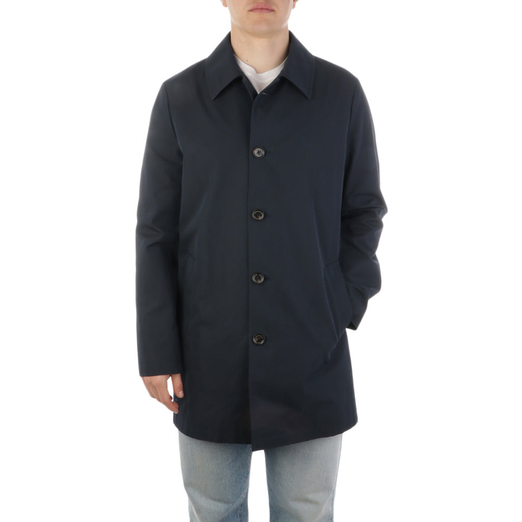 Aquascutum Cotton Coat Navy Blue
