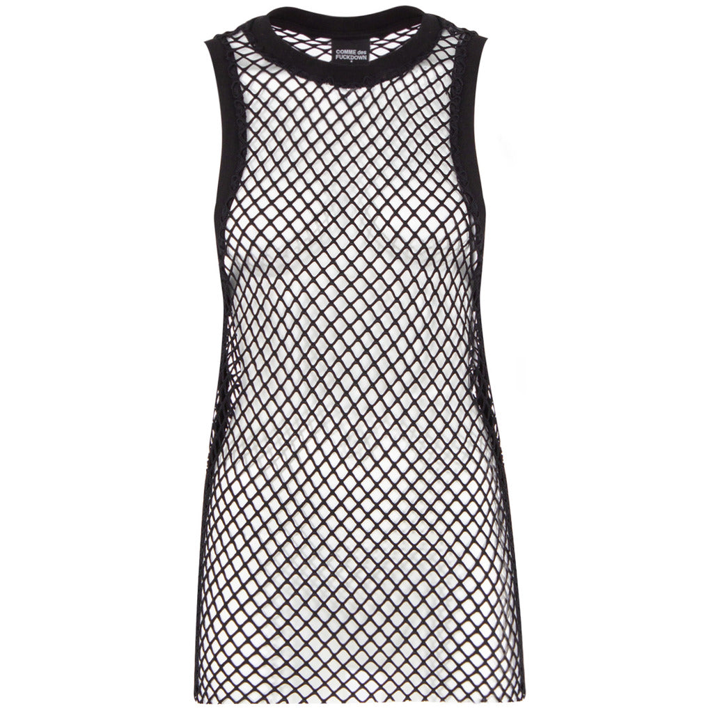 Comme Des Fuckdown Tank Top Rete Nera — view 2