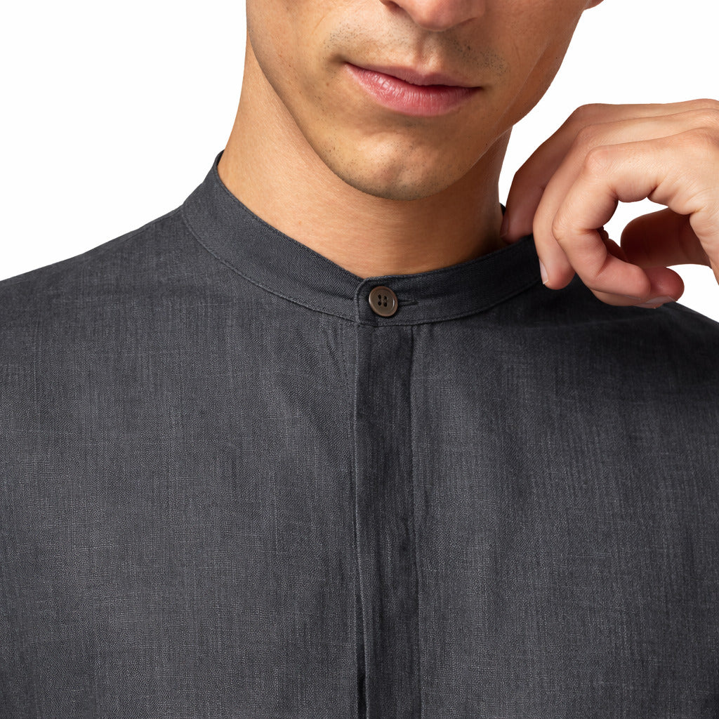 Alpha Studio Shirt Navetta Linen Grey — view 3