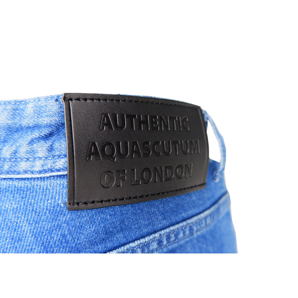 Aquascutum men denim jeans in cotton, light blue