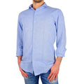 100% Milano cotton Linen Shirt Light Blue