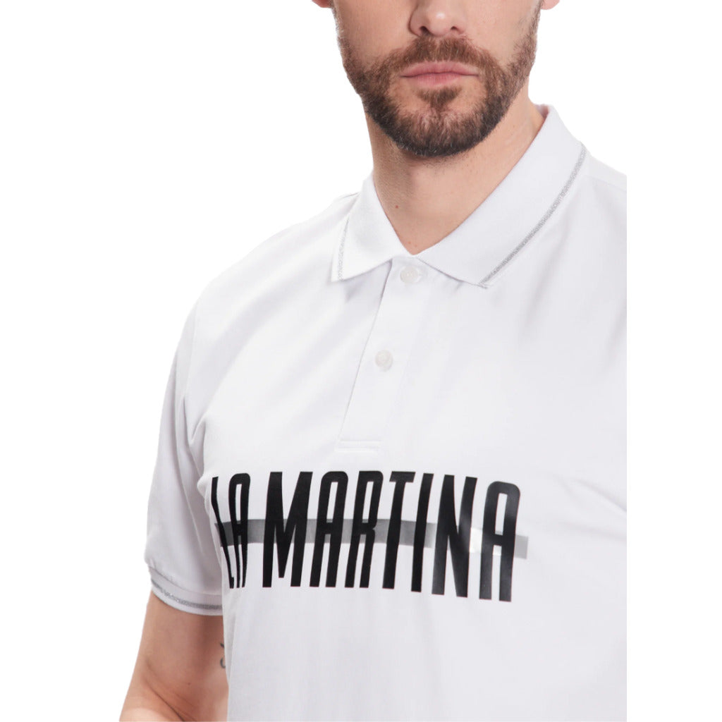 La Martina Cotton Polo Jersey Silky Fini Silver — view 3