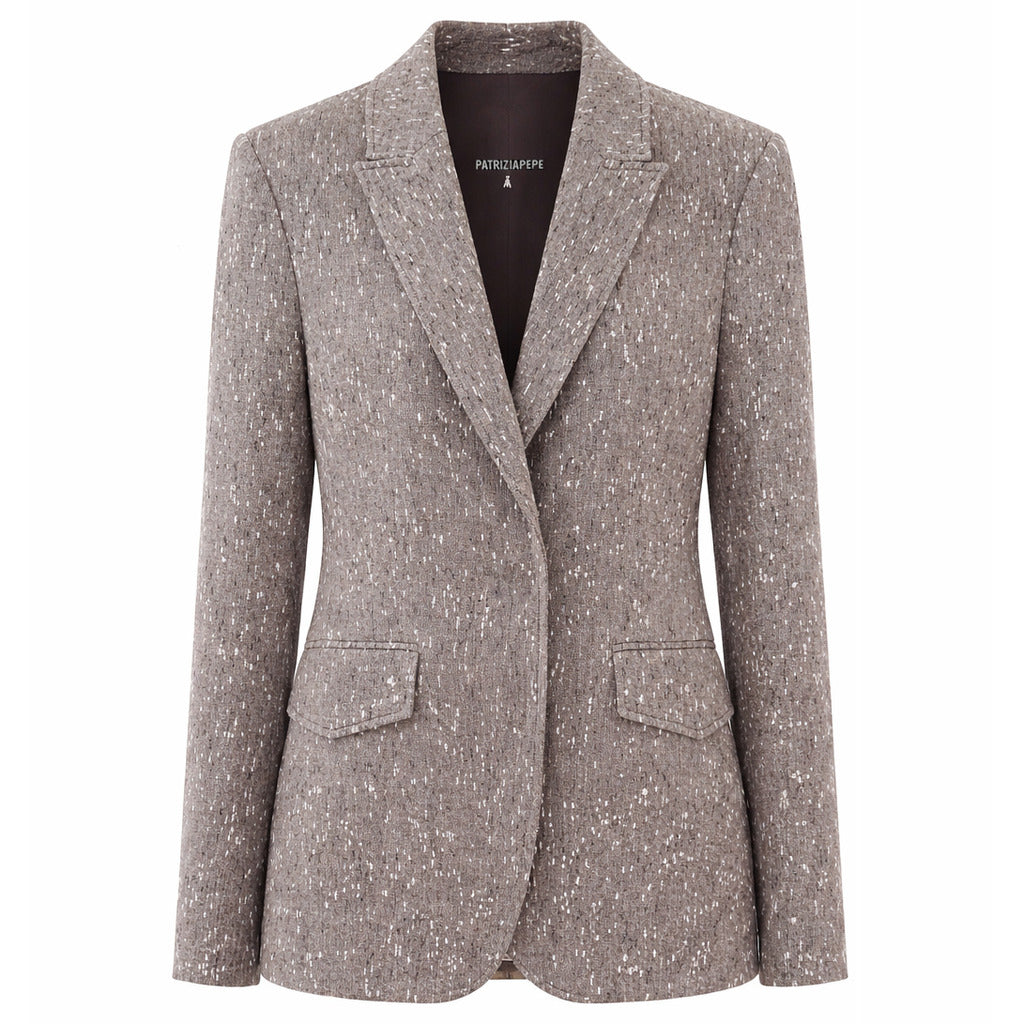 Patrizia Pepe Wool Jacket Pepper Black & White — view 2