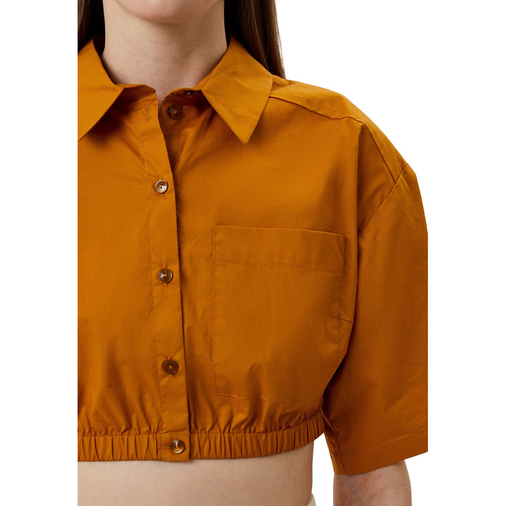 Patrizia Pepe Shirt Short Sleeve Short Cammello Camel — view 4