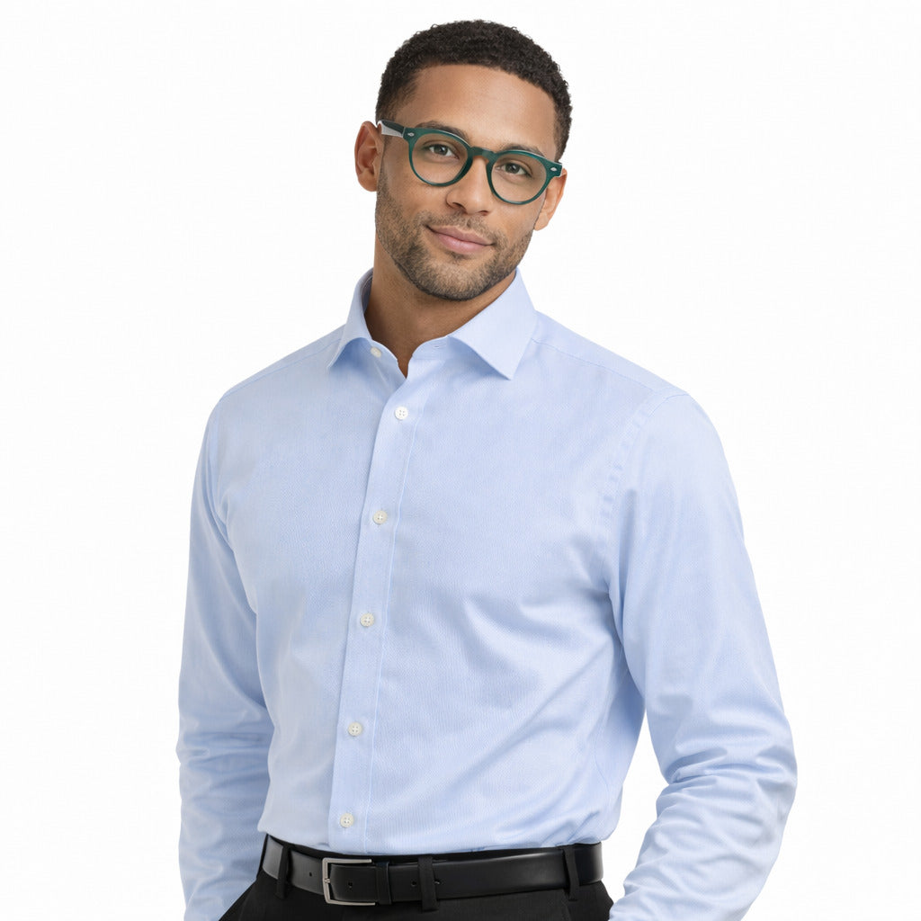Ballantyne Cotton Shirt Sky Blue Light Blue