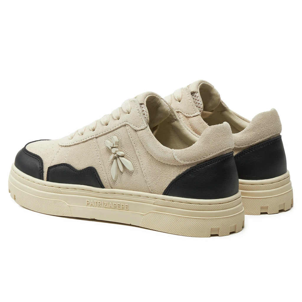 Patrizia Pepe Suede Sneakers Scamosciate Beige Black — view 3