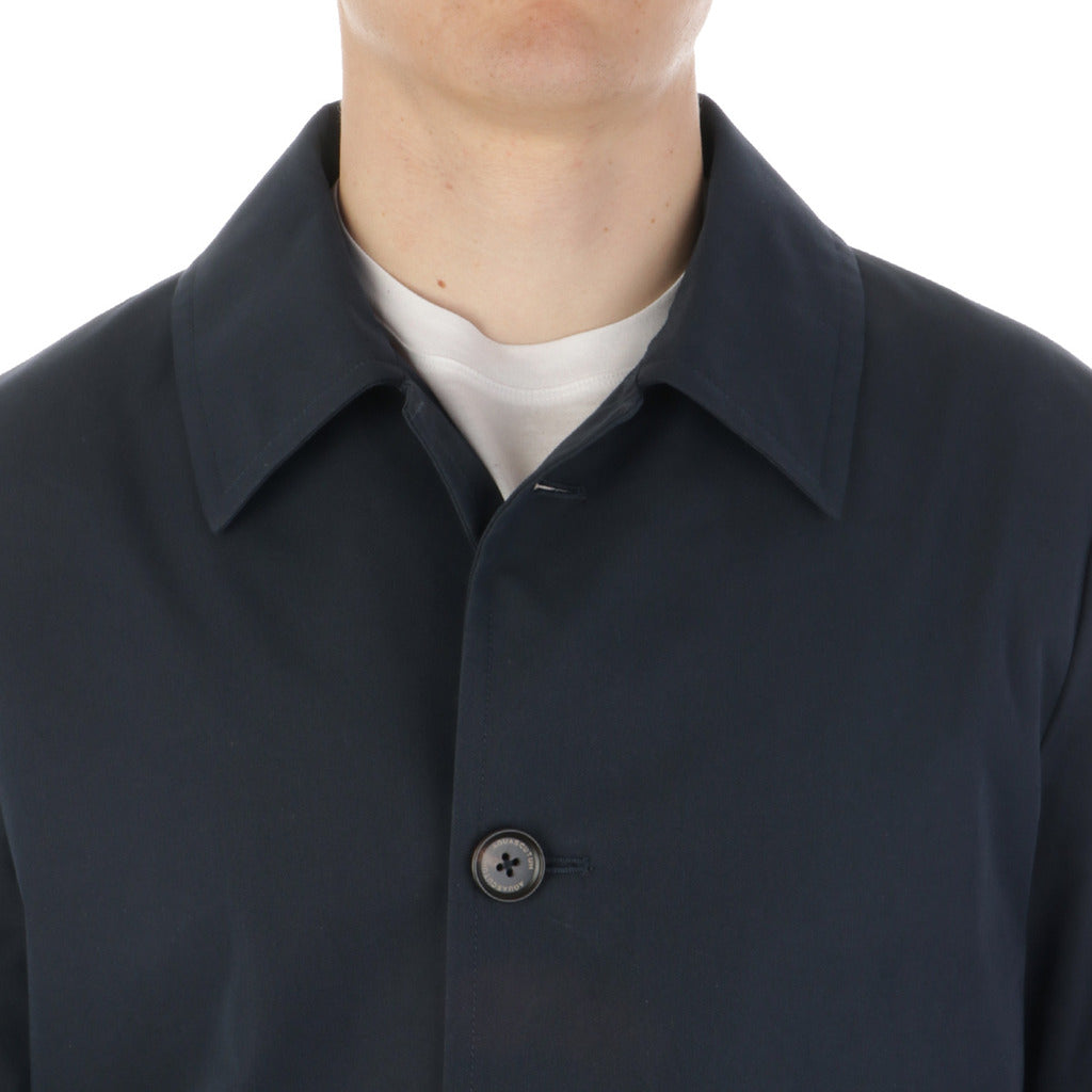 Aquascutum Cotton Coat Navy Blue — view 4