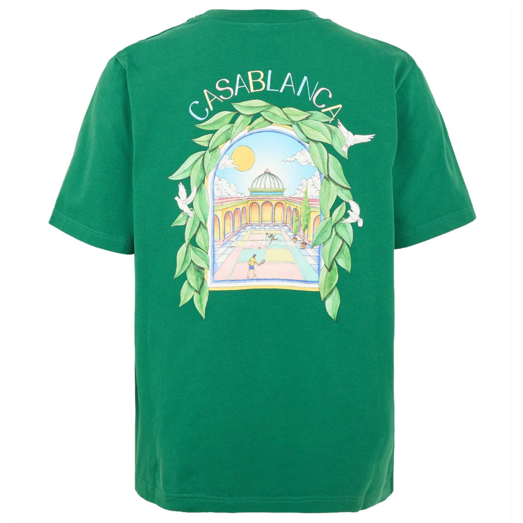 Casablanca Cotton Printed T-Shirt L'Arch De Tennis Green — view 2