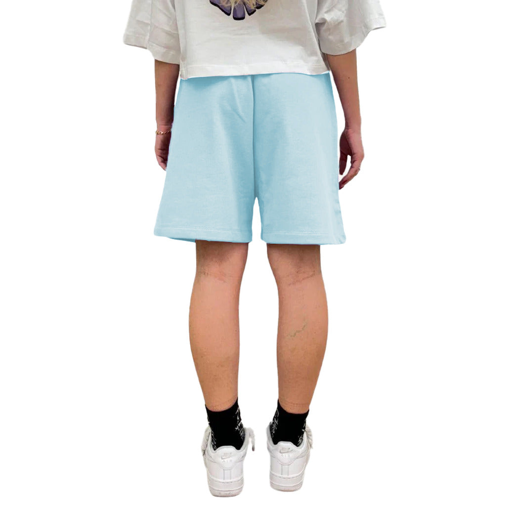 Comme Des Fuckdown Cotton Shorts Azzurri Logo Ricamato — view 3