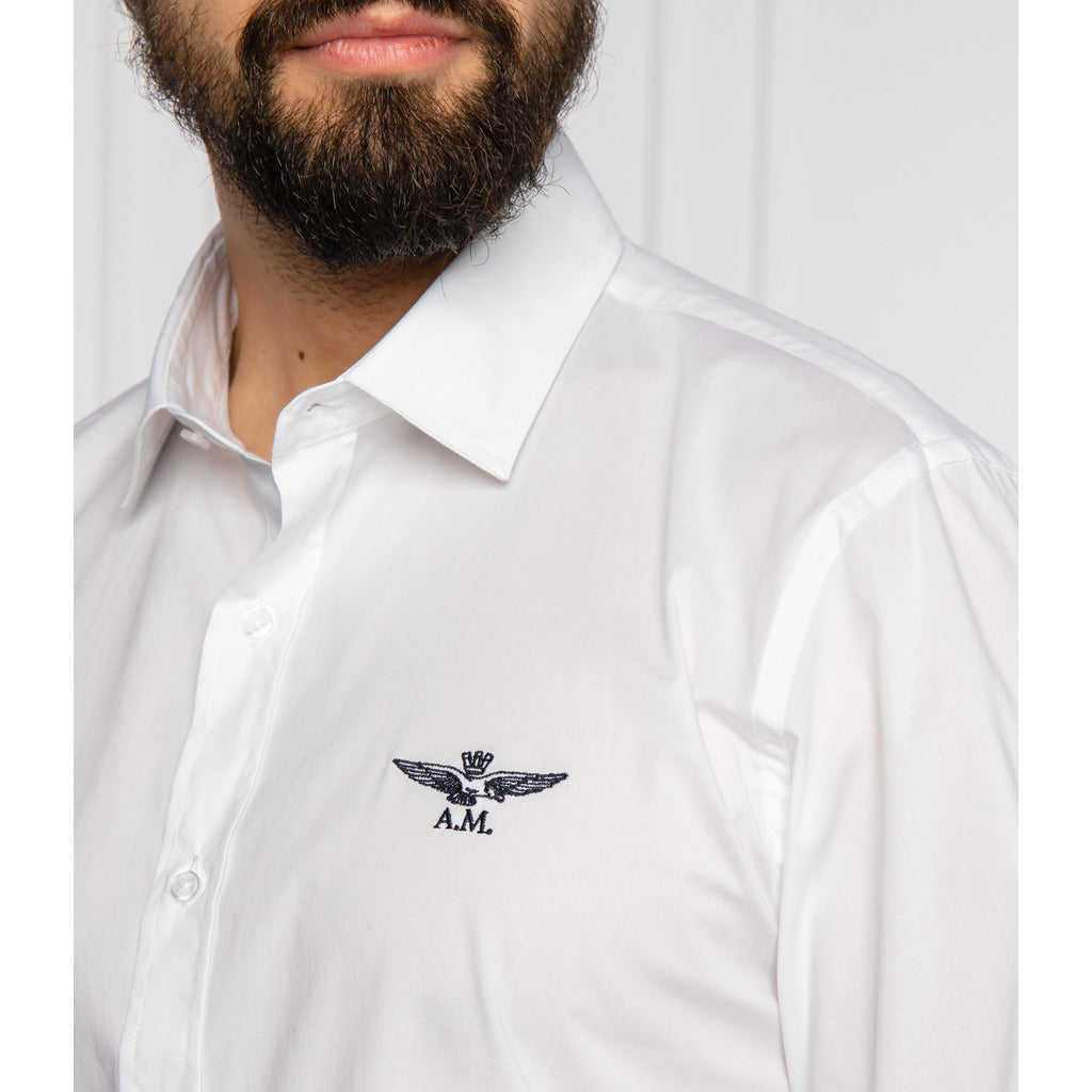 aeronautica militare - Shirts - ca1142_slimfit-bianco