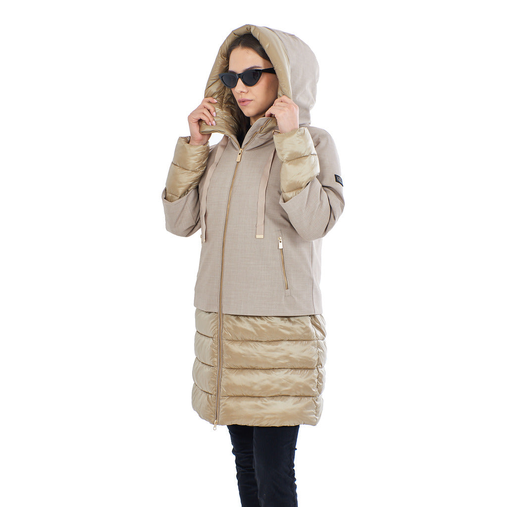 Yes Zee double fabric down jacket beige