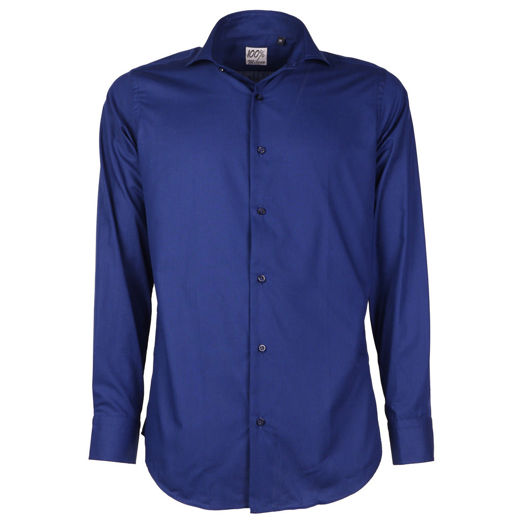 100% milano - Shirts - aras-plain2200-040blu
