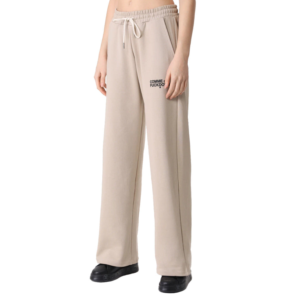 Comme Des Fuckdown Cotton Trousers Palazzo Beige — view 3