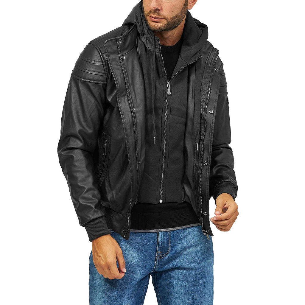Yes Zee Leather Jacket Ecopelle Black — view 3