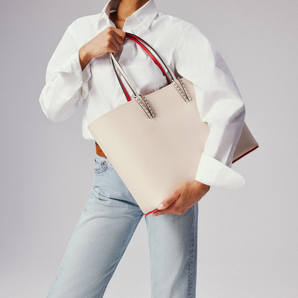 Louboutin Calfskin Cabata Large Leche Beige — view 5