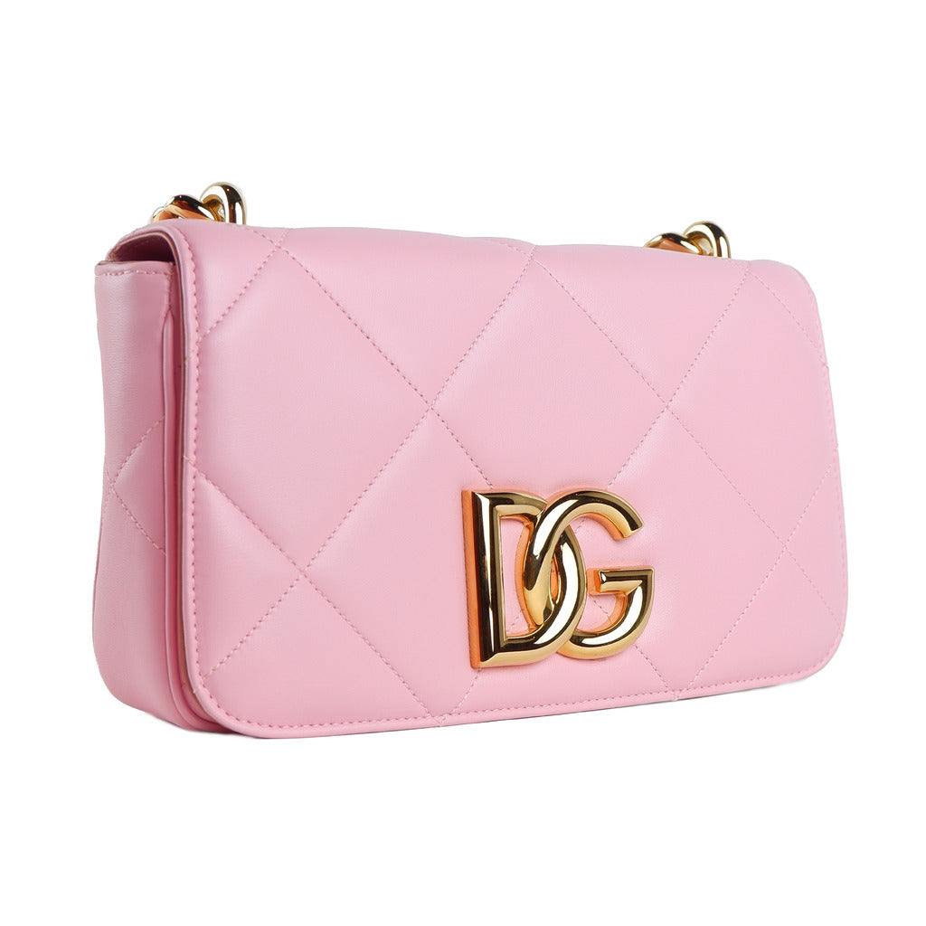 Dolce & Gabbana Calfskin Quilted Crossbody Bag Pink — view 3