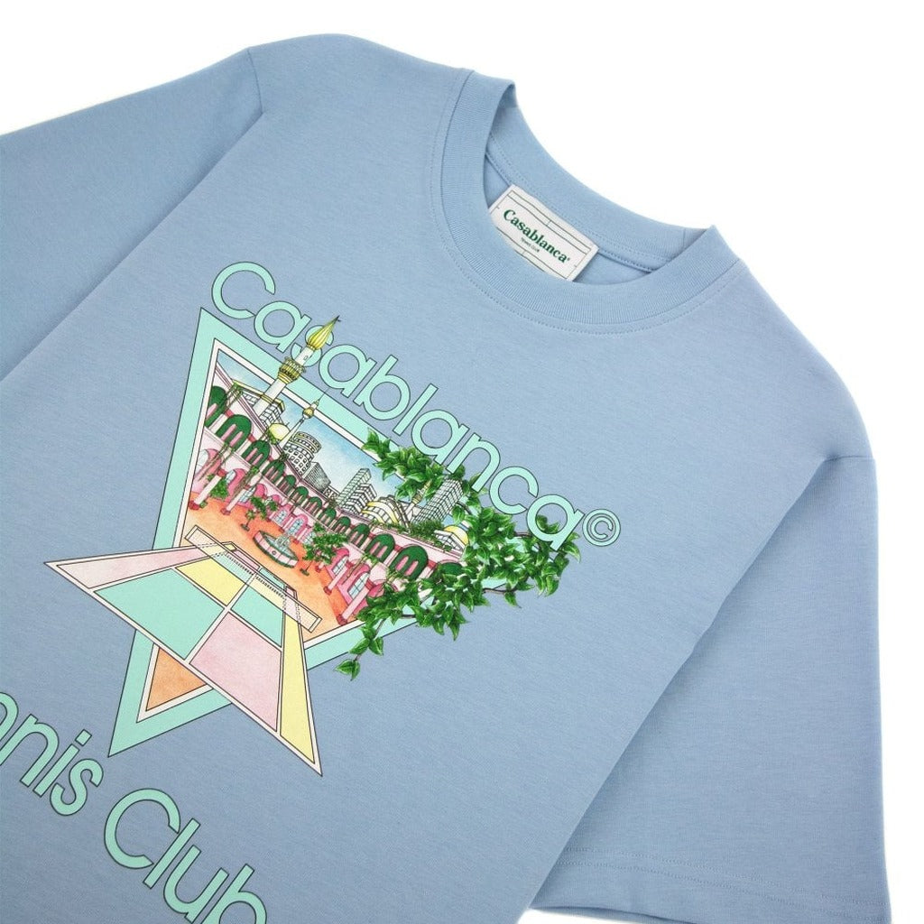 casablanca t-shirt tennis club, blue – Siebentaschen