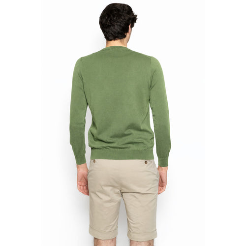 Alpha Studio Cotton Sweater Army Green — view 2