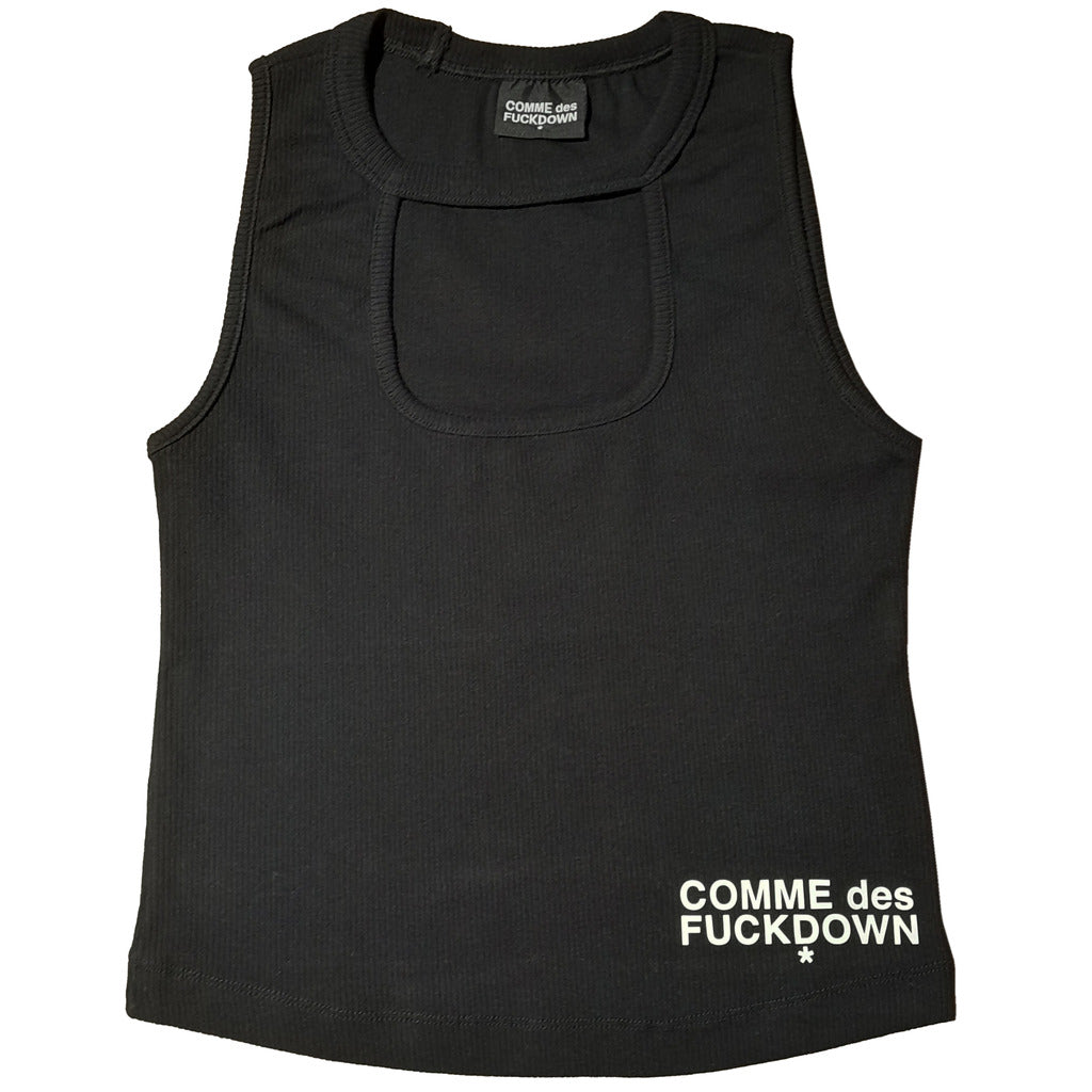 Comme Des Fuckdown Cotton Top In Costina Nero Black
