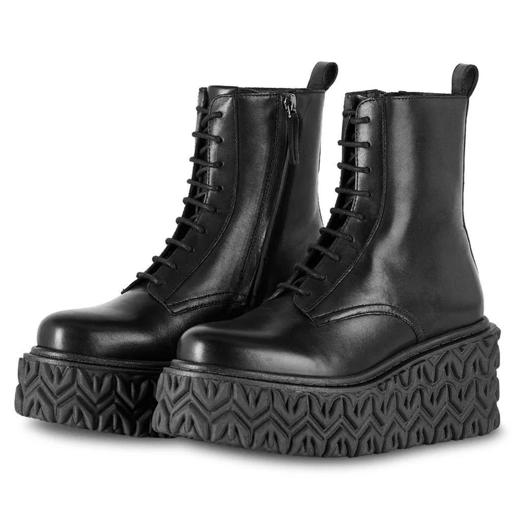 Patrizia Pepe Calfskin Stivaletti Pelle Con Zeppa Black — view 3