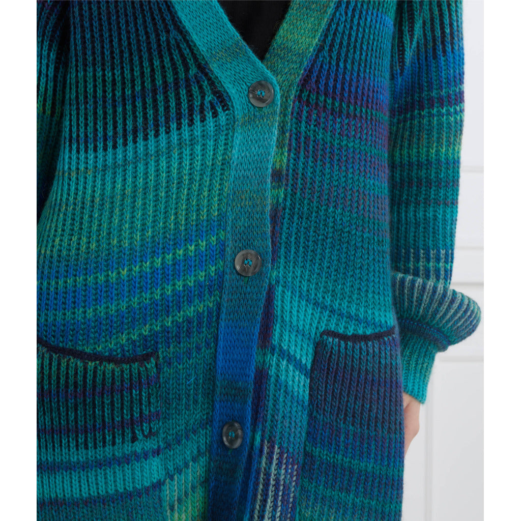 Patrizia Pepe Dress Cardigan Neck V Green — view 3