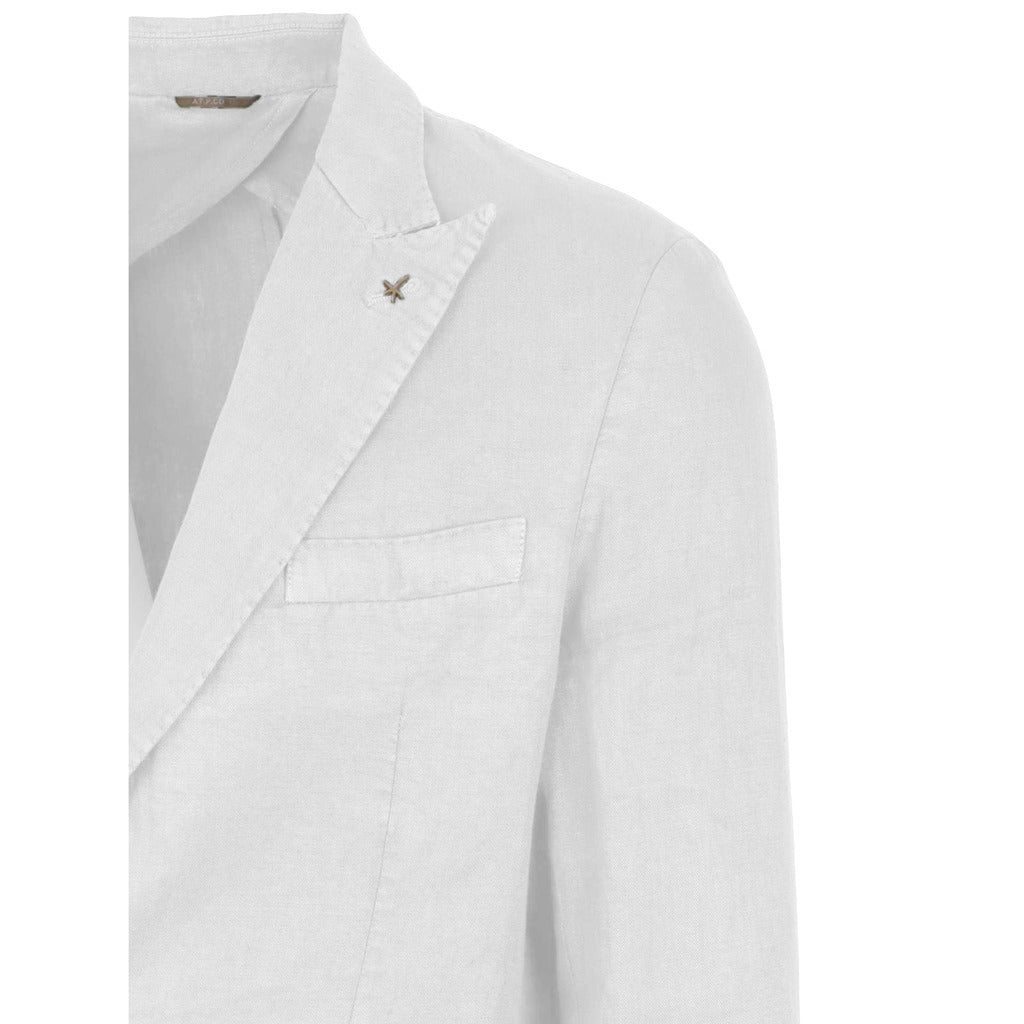AT.P.CO unstructured single-breasted linen jacket, white