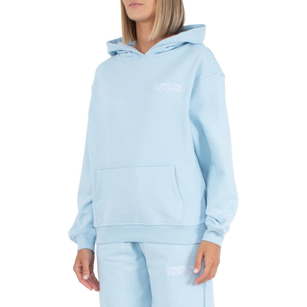 Comme Des Fuckdown Cotton Sweatshirt Azzurra — view 2